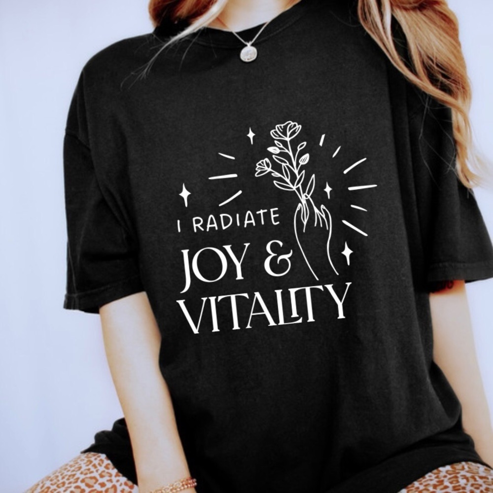 Radiate Joy & Vitality Crew Neck Short Sleeve Tee Shirt